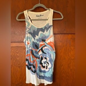 Lucky Brand Women's Floral Tank Top - Blue and Orange